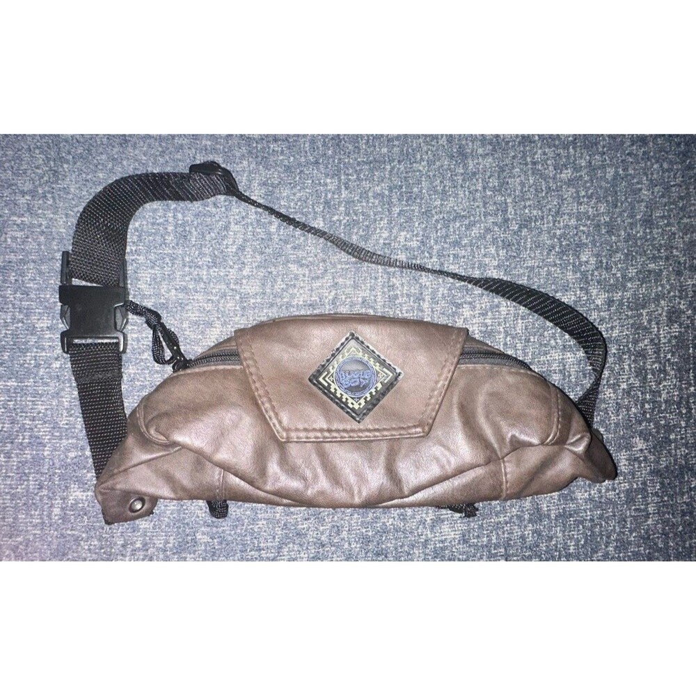 Bugle Boy Fanny Pack Brown Waist Belt Adjustable Retro 80 90s Hiking Leather VTG